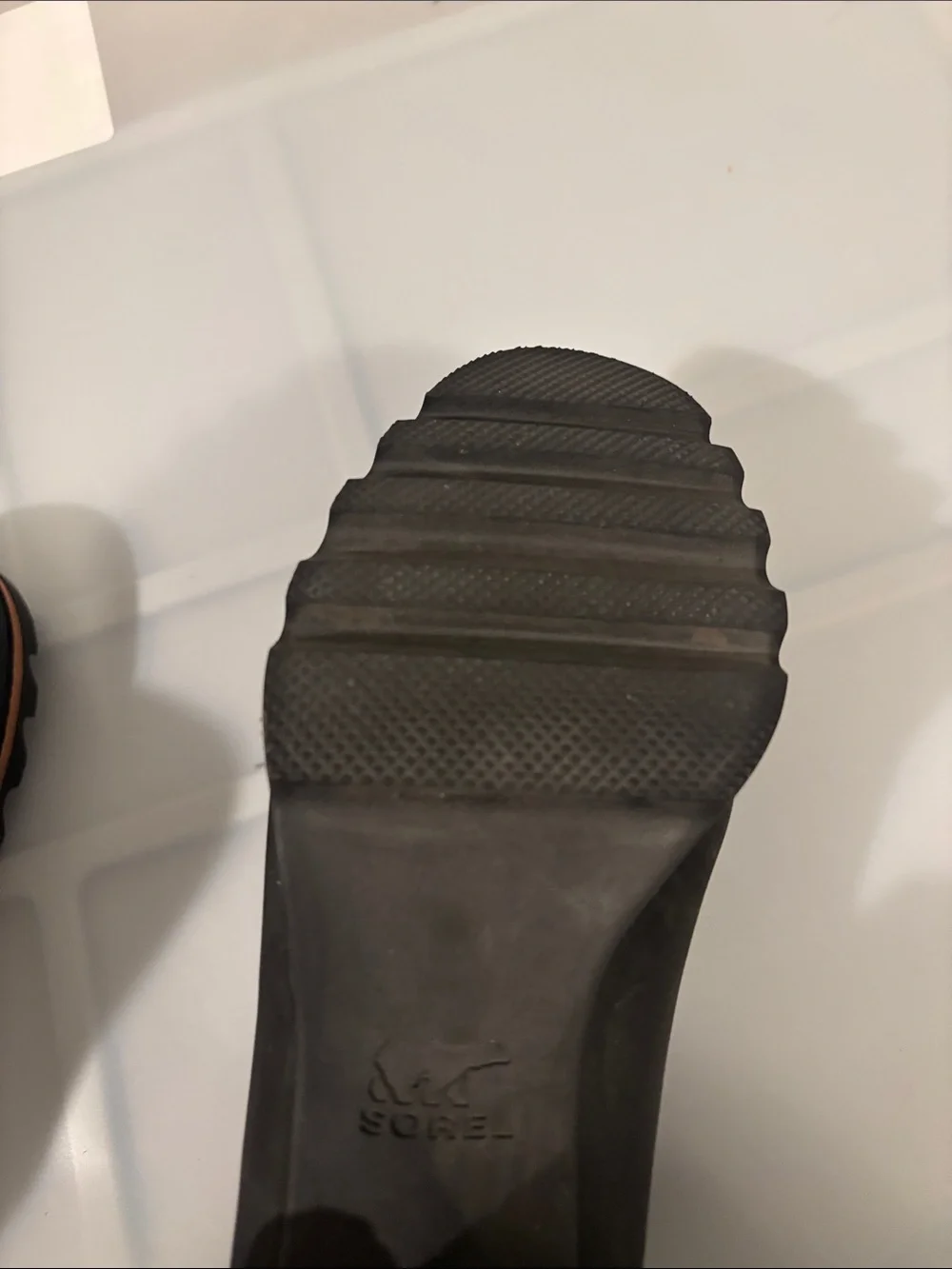 Sorel Black Addington Mule boots SZ 8.5 stacked heel slip on waterproof leather - Picture 9 of 12